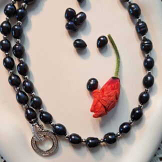 black pearl handmade necklace